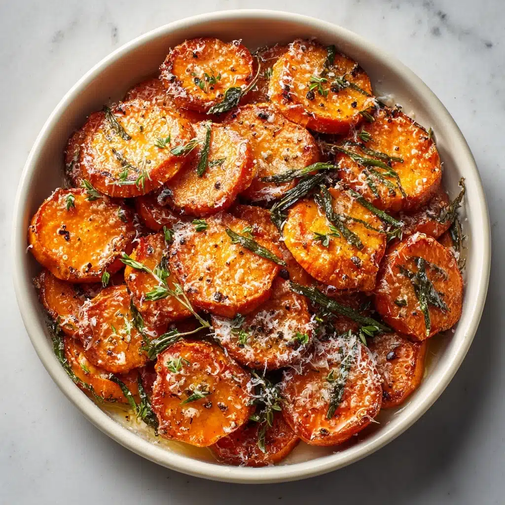 Roasted Sweet Potatoes with Garlic and Parmesan Recipe