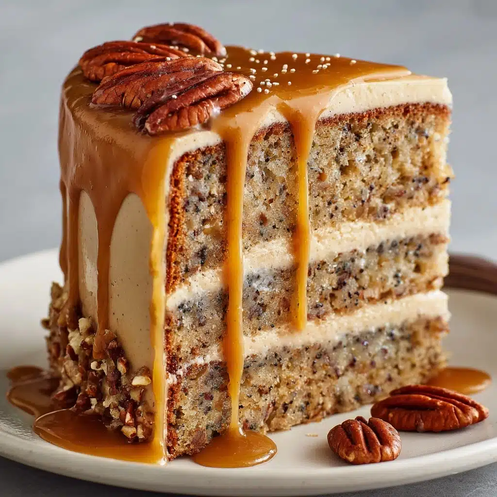 Banana Pecan Caramel Cake Recipe - Recipe Image