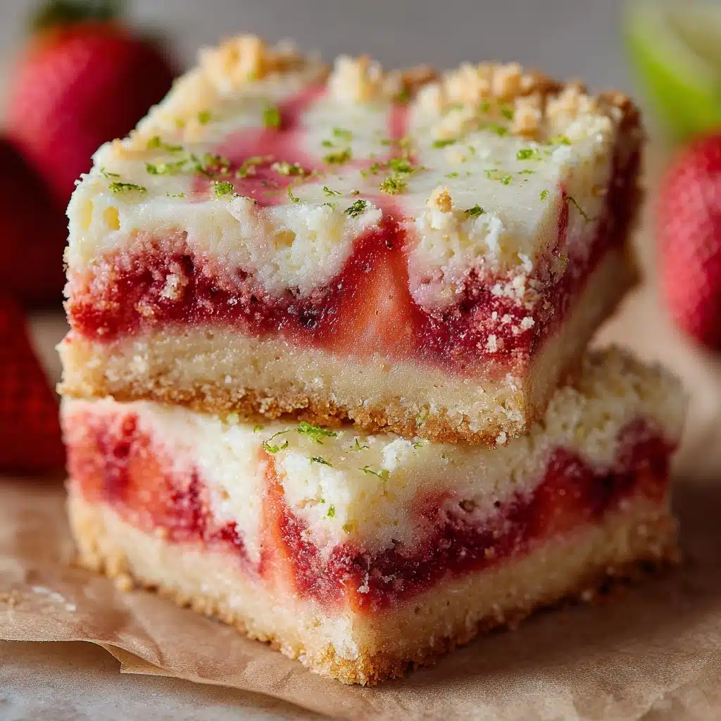 Strawberry Lime White Chocolate Gooey Bars Recipe