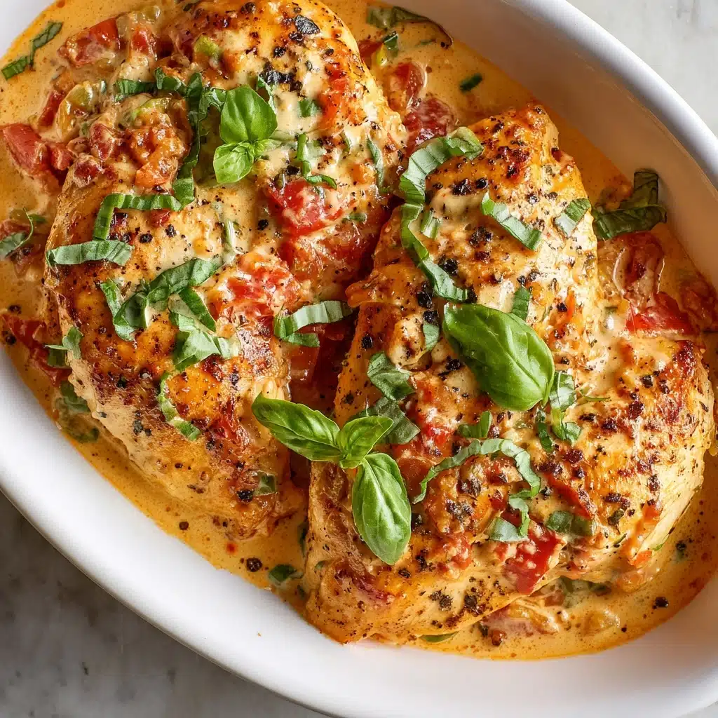 Slow Cooker Creamy Tomato Basil Chicken Recipe - Recipe Image
