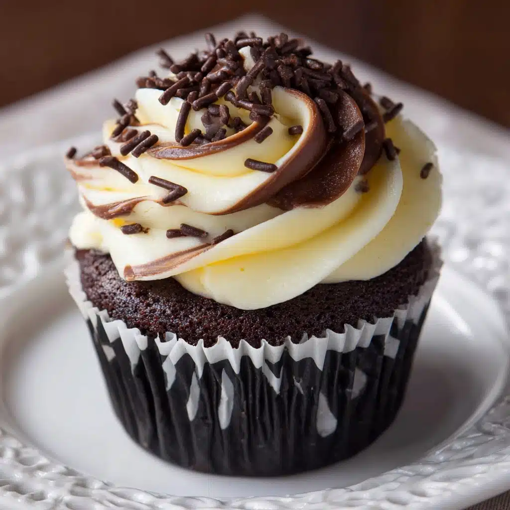 Marble Black and White Cupcakes Recipe - Recipe Image