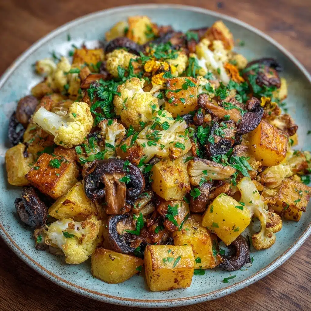 Garlic Mushrooms Cauliflower Skillet Recipe - Recipe Image