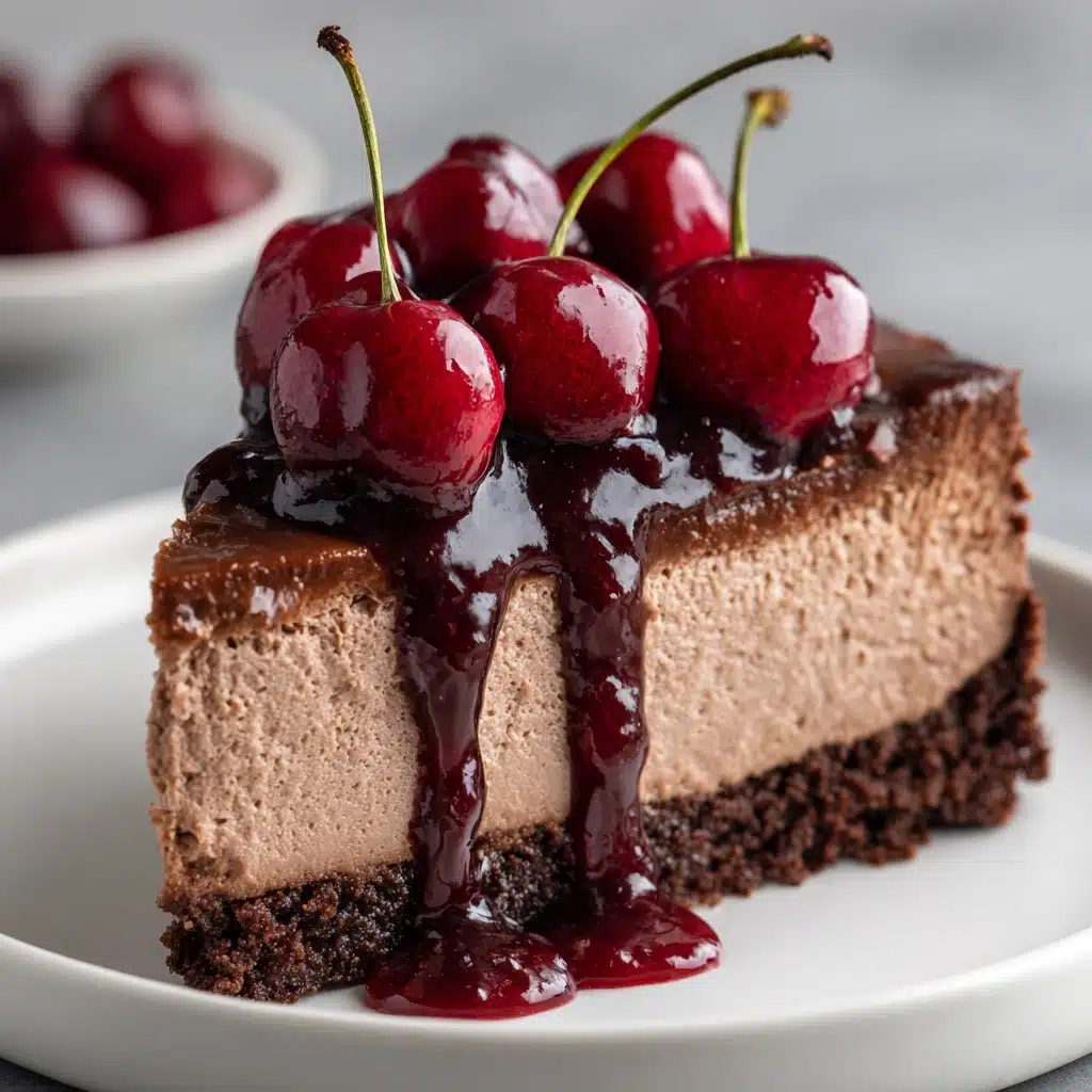 No-Bake Cherry Chocolate Cheesecake Recipe - Recipe Image