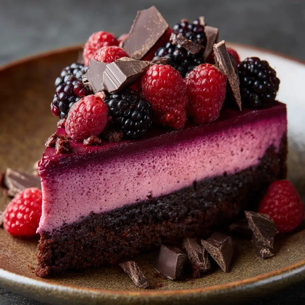 Dark Chocolate Blackberry Cheesecake Recipe - Recipe Image