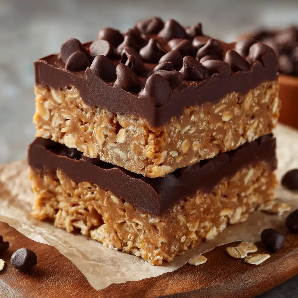 No-Bake Chocolate Oatmeal Cookie Bars Recipe - Recipe Image