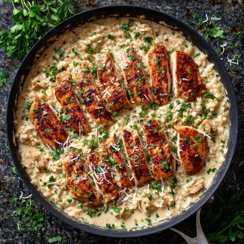 One-Pan Creamy Parmesan Chicken & Rice Recipe - Recipe Image