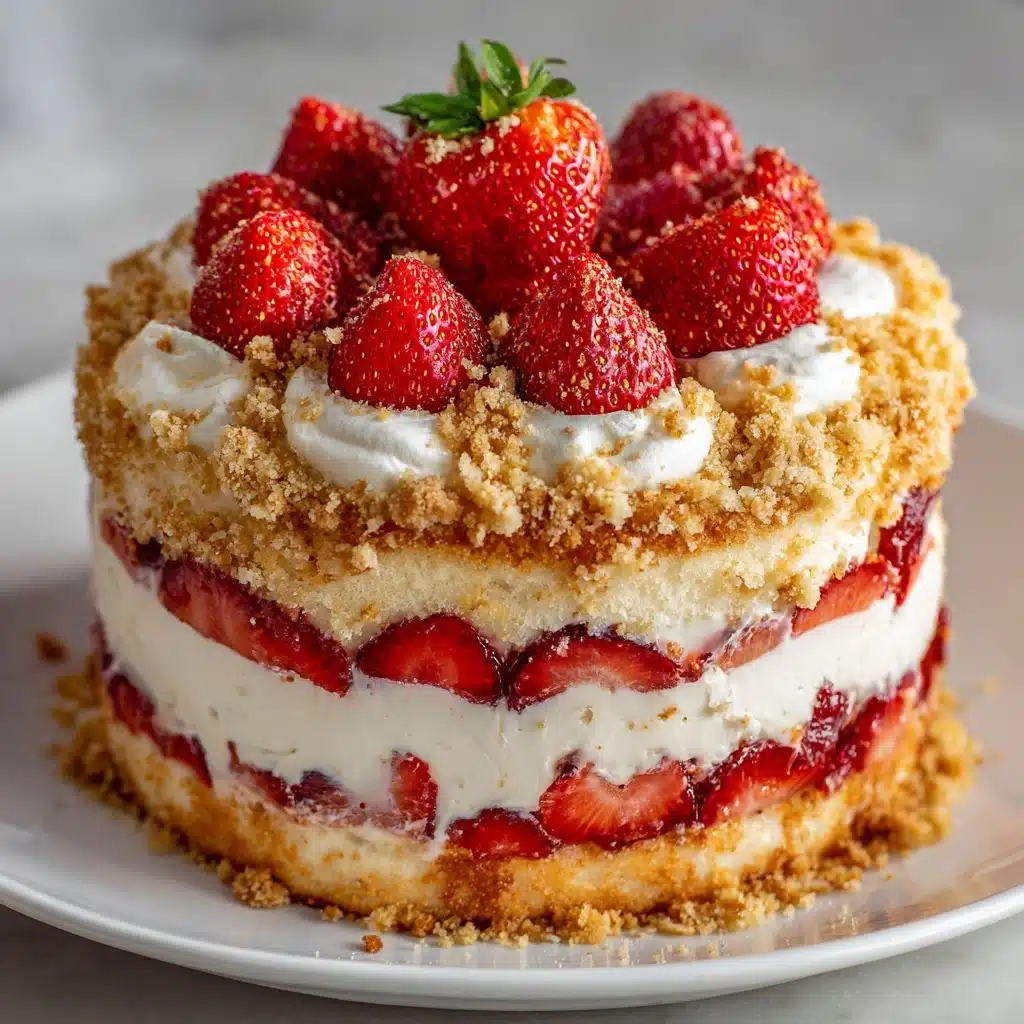 Strawberry Delight Crunch Cake Recipe