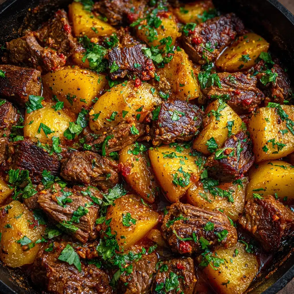 Slow Cooker Garlic Butter Beef Bites & Potatoes Recipe - Recipe Image