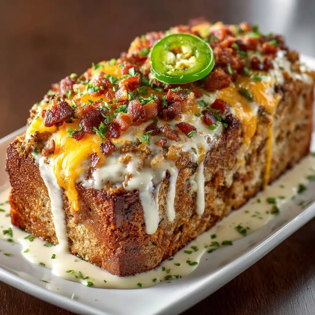 Smoky Jalapeño Popper Meatloaf with Creamy Ranch Drizzle Recipe - Recipe Image