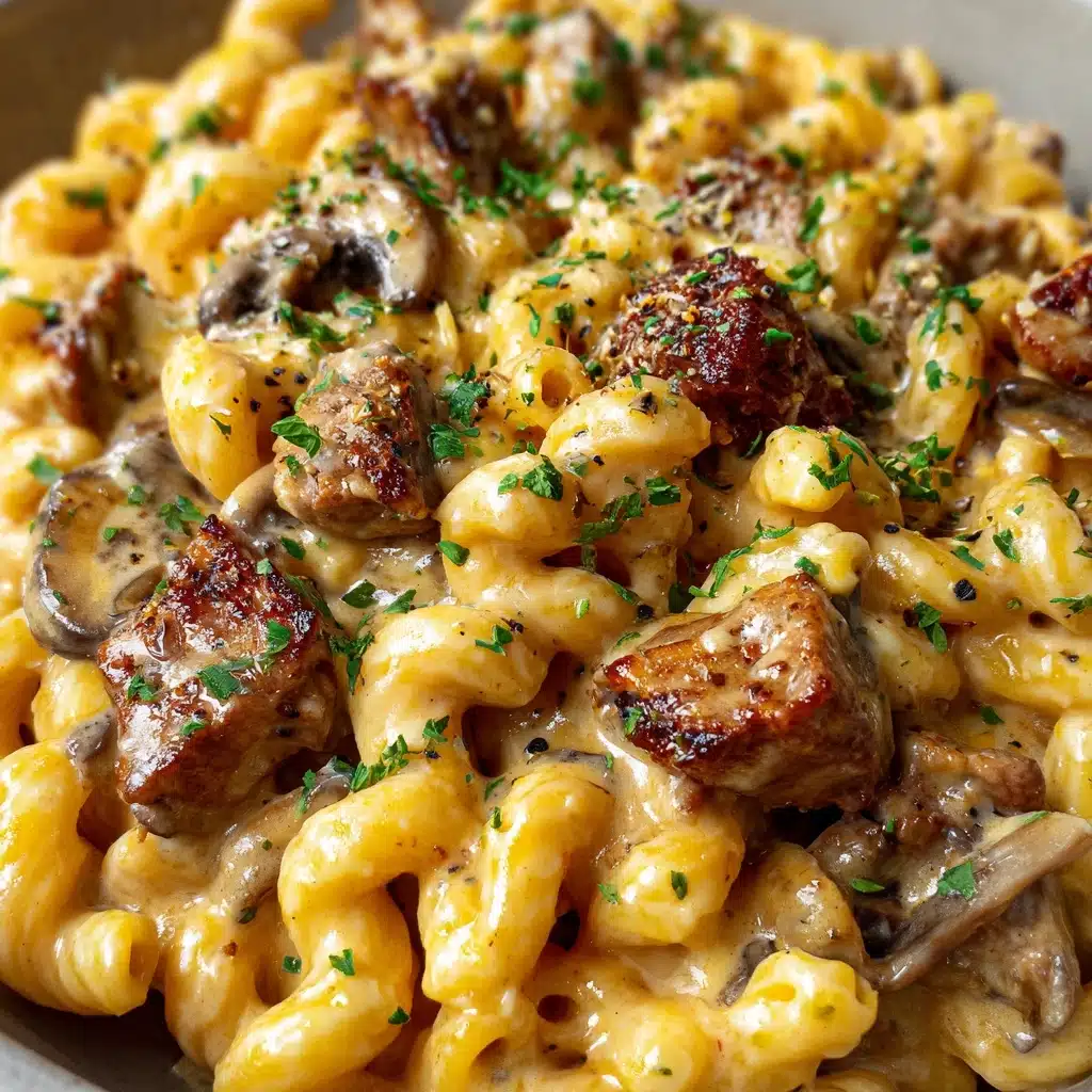 Philly Cheesesteak Pasta Recipe - Recipe Image