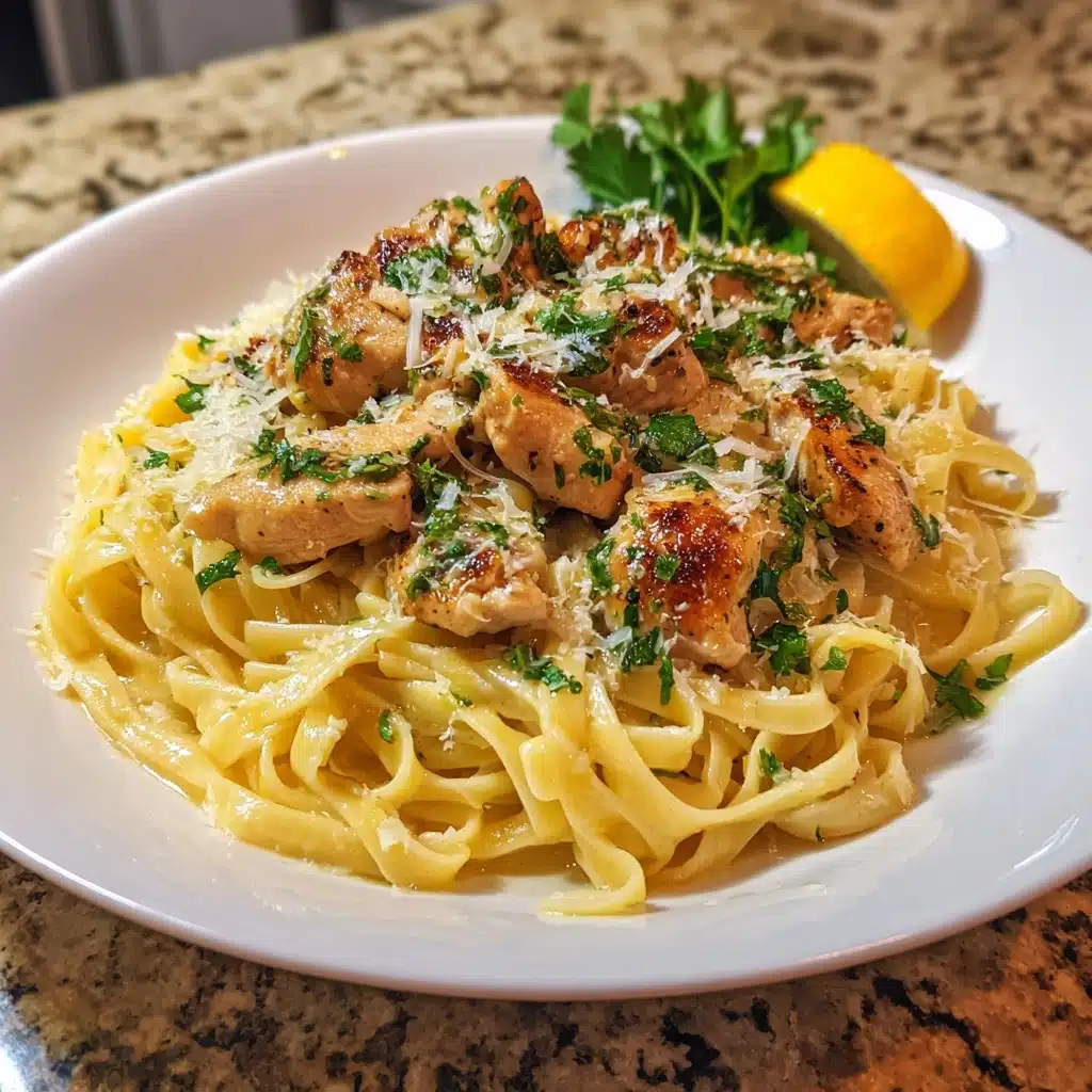 Lemon Garlic Butter Chicken with Parmesan Linguine Recipe - Recipe Image