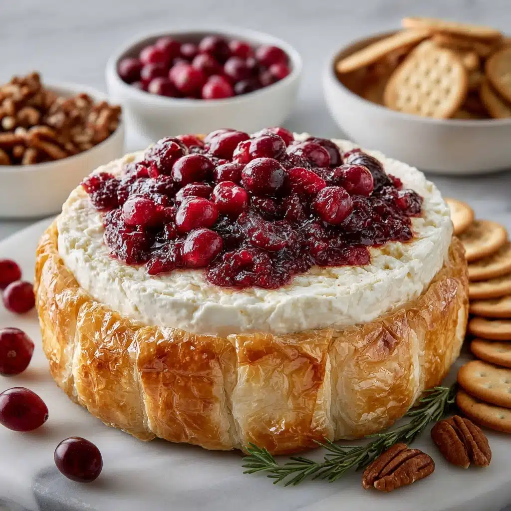 Baked Cranberry Cream Cheese Dip with a Golden Crust Recipe - Recipe Image
