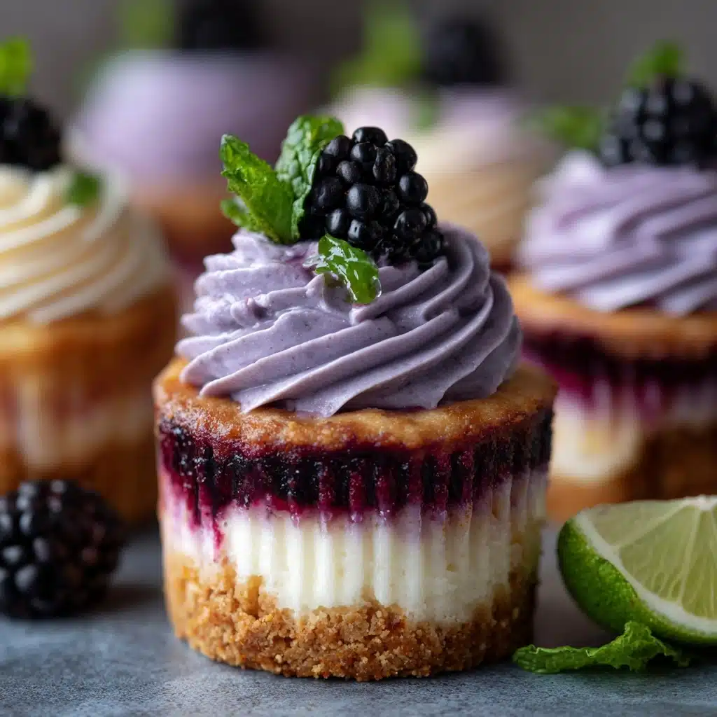 Decadent Blackberry Lime Cheesecake Cupcakes Recipe - Recipe Image