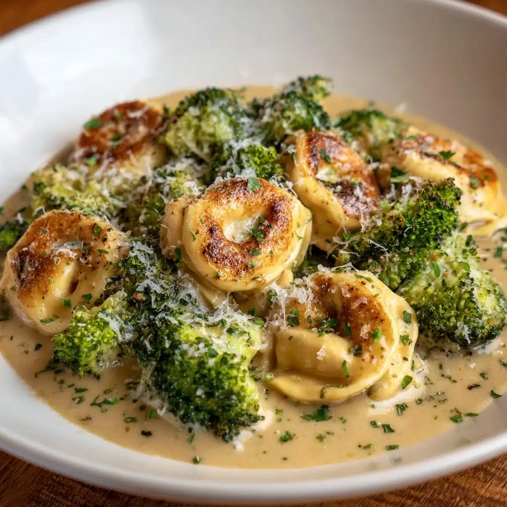 Creamy Garlic Parmesan Tortellini with Chicken & Broccoli Recipe - Recipe Image