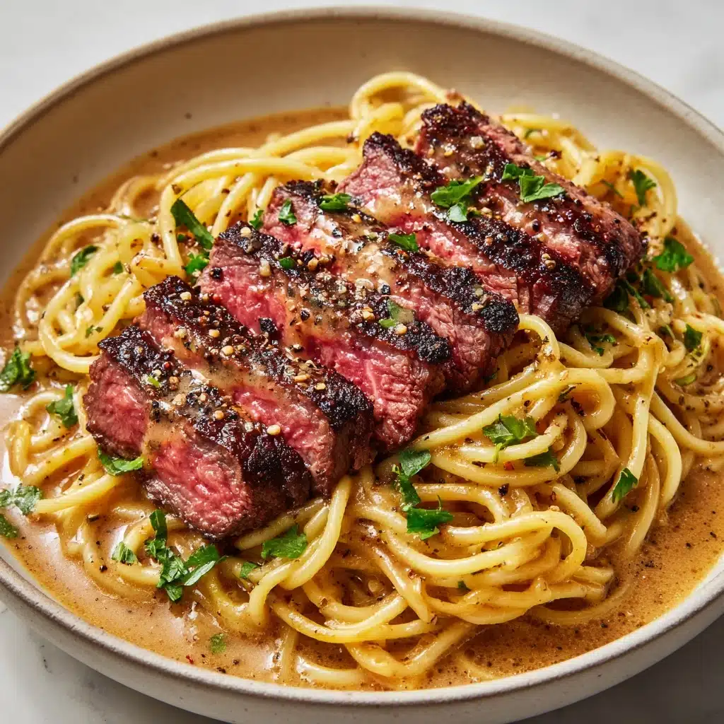 Garlic Butter Steak Lightning Noodles Recipe - Recipe Image