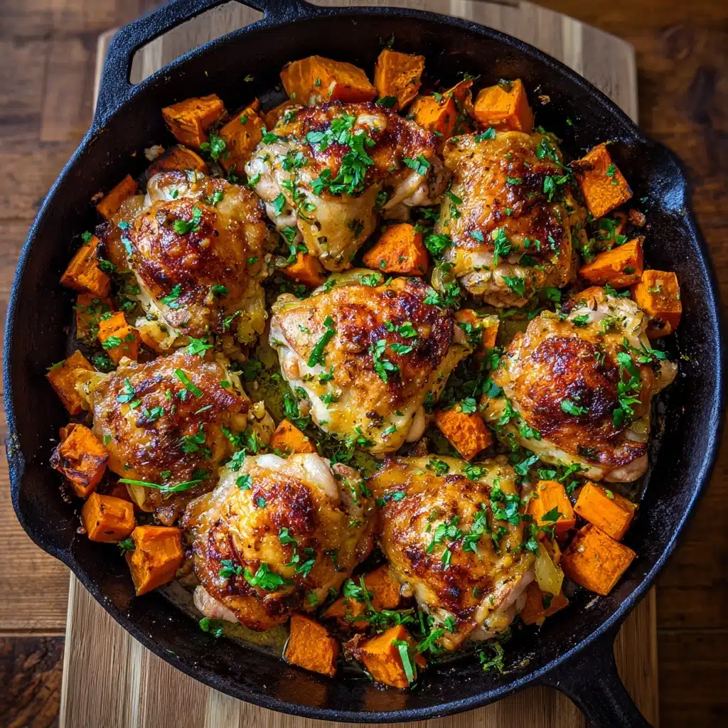 One-Pan Chicken and Sweet Potato Skillet Recipe - Recipe Image