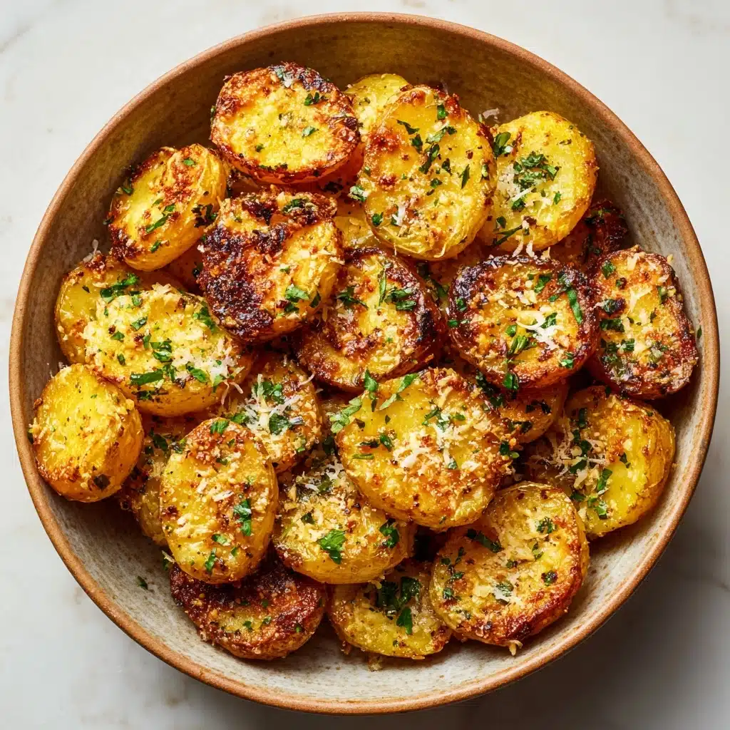 Crispy Garlic Parmesan Crusted Potatoes Recipe - Recipe Image