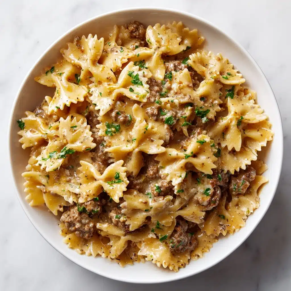 Creamy Beef and Bowtie Pasta Recipe