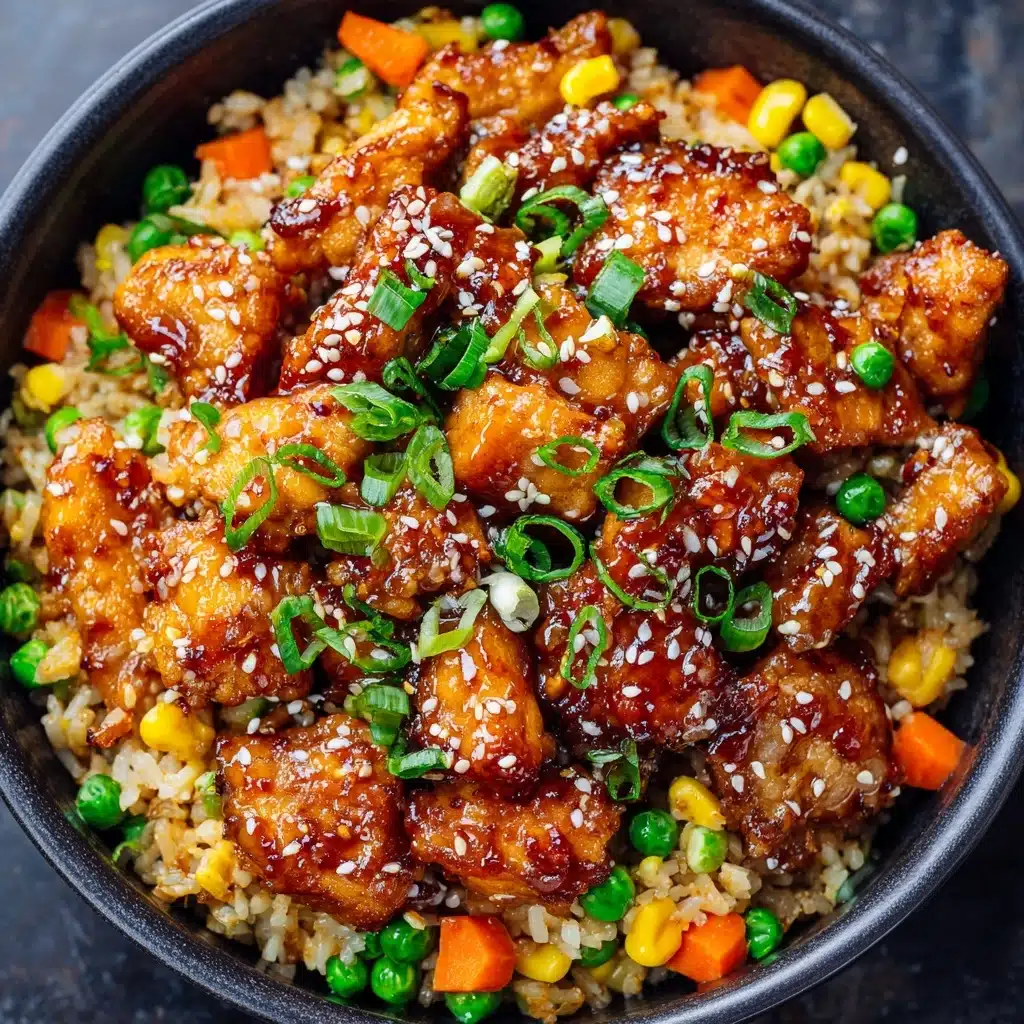 High Protein Crispy Garlic Chicken Fried Rice Recipe - Recipe Image
