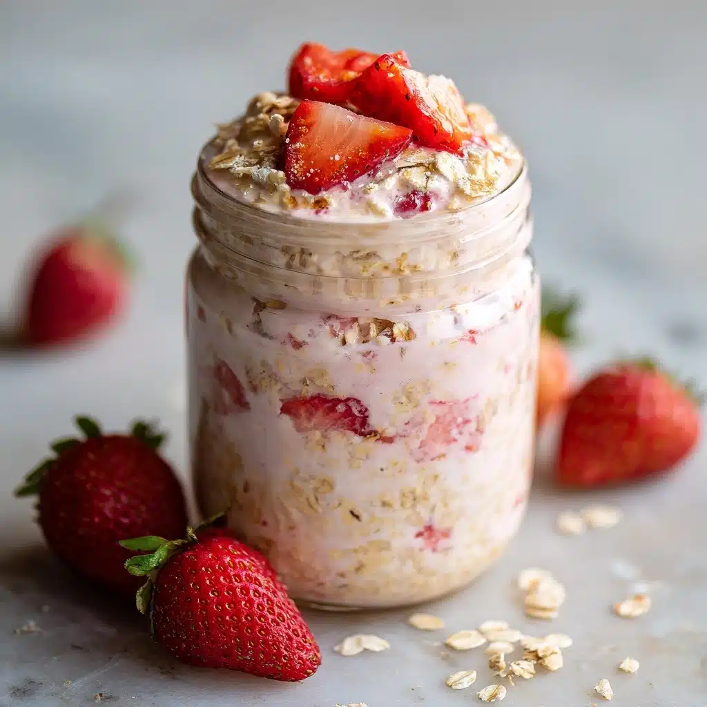 Strawberries and Cream Overnight Oats Recipe - Recipe Image