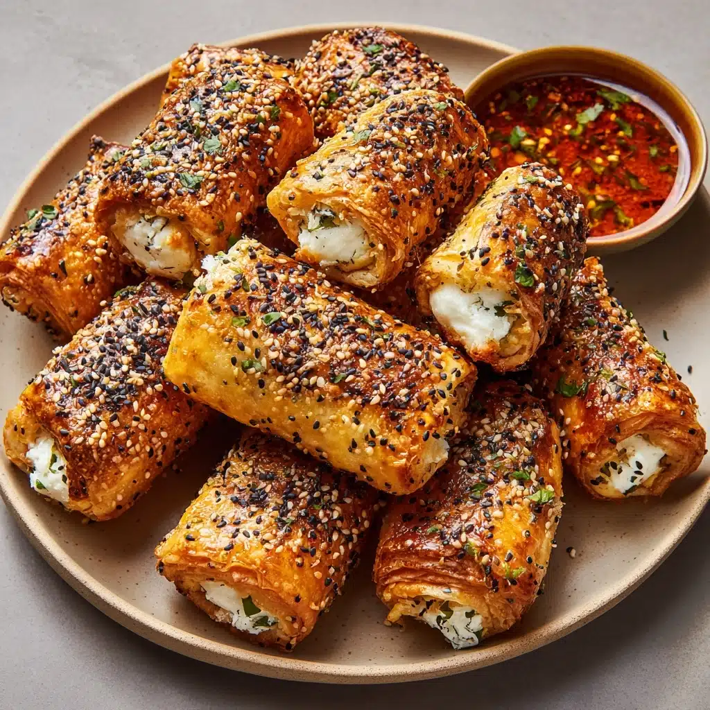 Oven Fried Feta Rolls with Chili Honey Recipe - Recipe Image