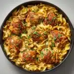 One-Pan Creamy Garlic Butter Chicken with Egg Noodles Recipe