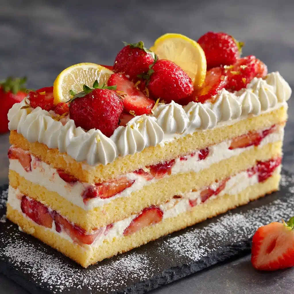 Strawberry Lemon Layer Cake Recipe - Recipe Image