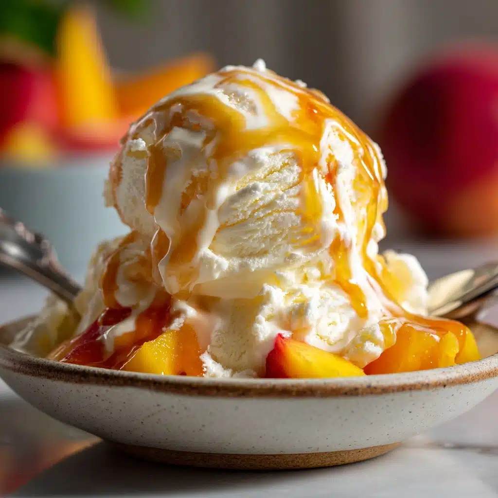 Homemade Peach Ice Cream Recipe - Recipe Image