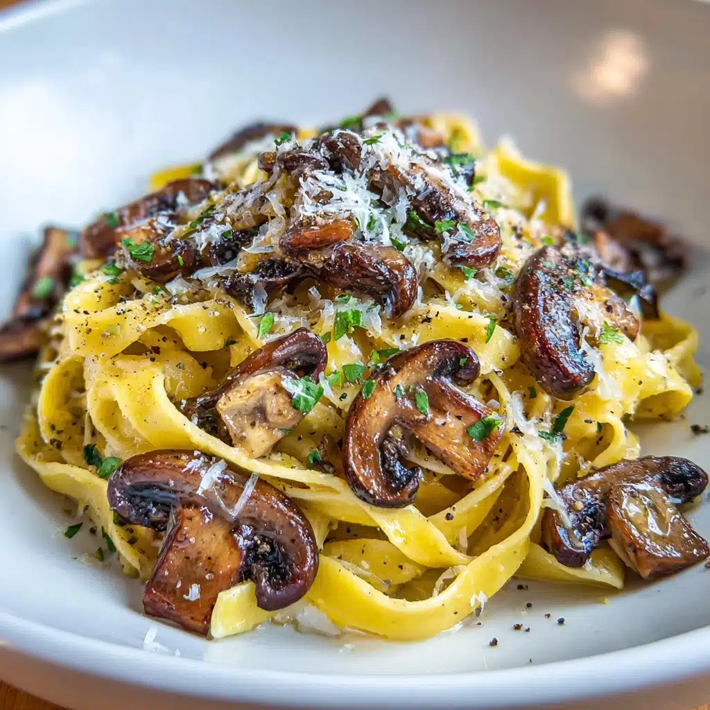 Garlic Mushroom Pasta Recipe - Recipe Image