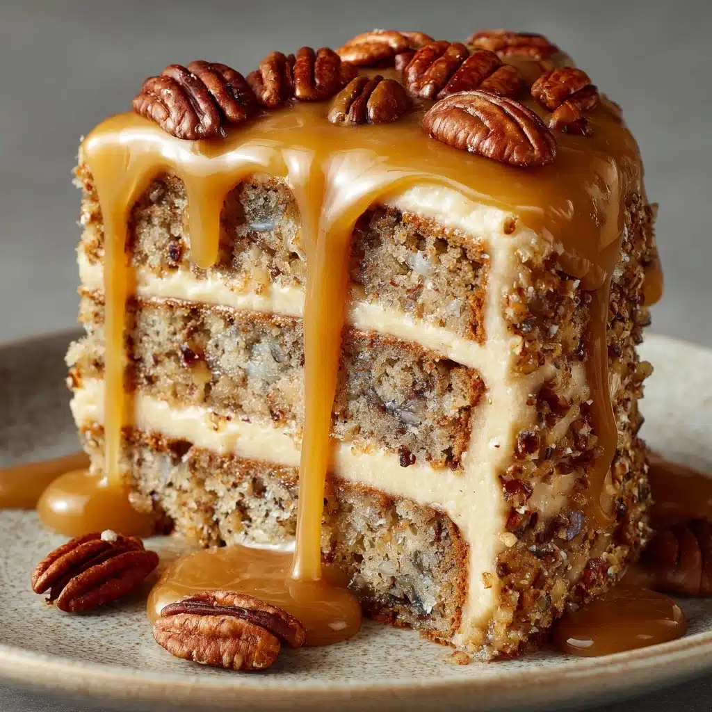 Banana Pecan Caramel Cake Recipe - Recipe Image