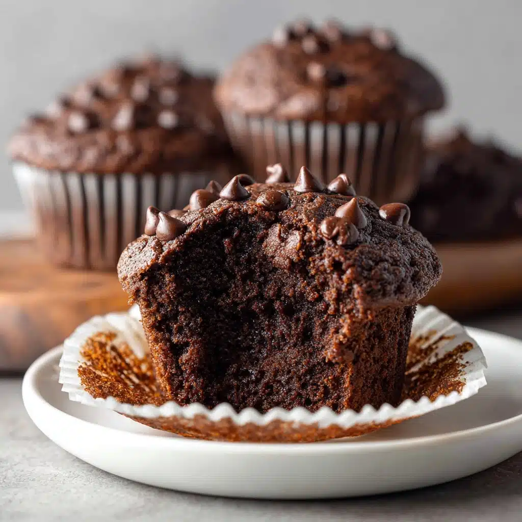 Healthy Double Chocolate Zucchini Muffins Recipe - Recipe Image