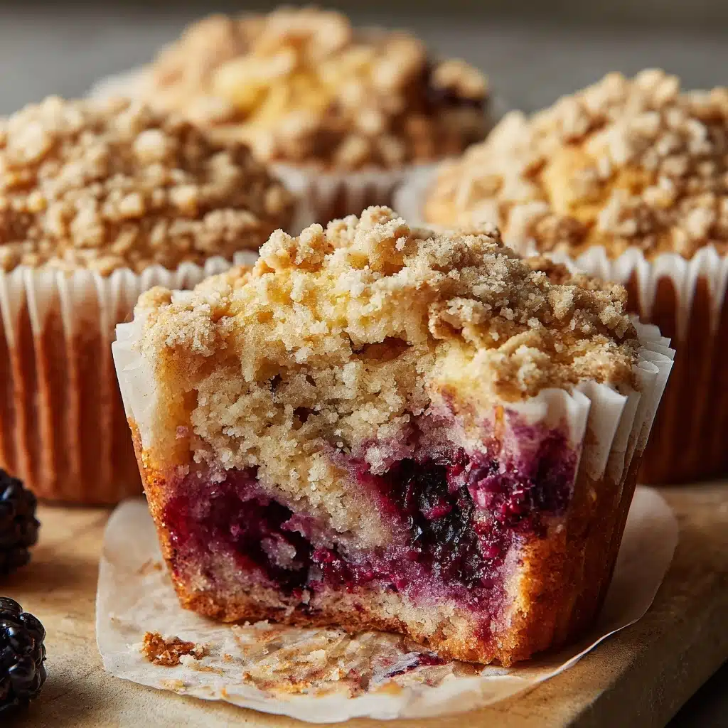 Blackberry Muffins with Oatmeal Streusel Recipe - Recipe Image
