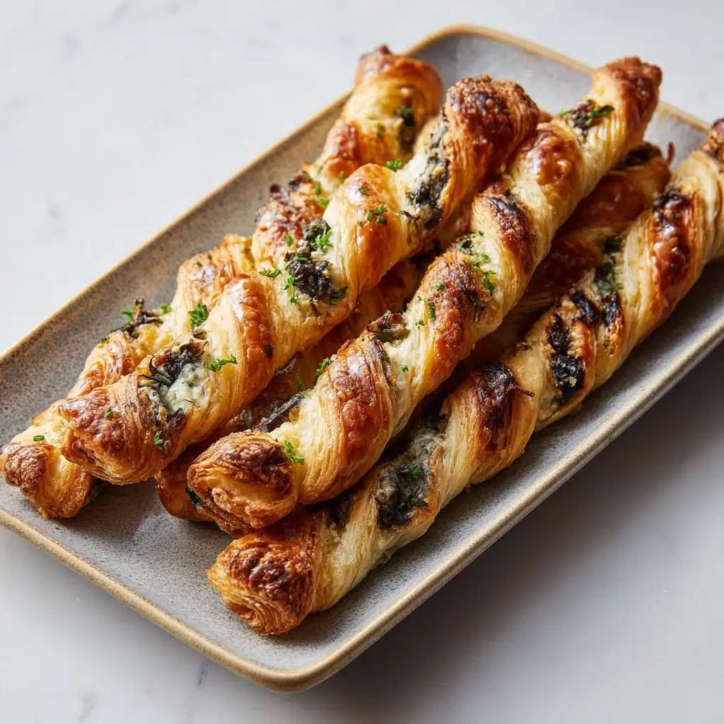 Spinach and Feta Puff Pastry Twists Recipe - Recipe Image