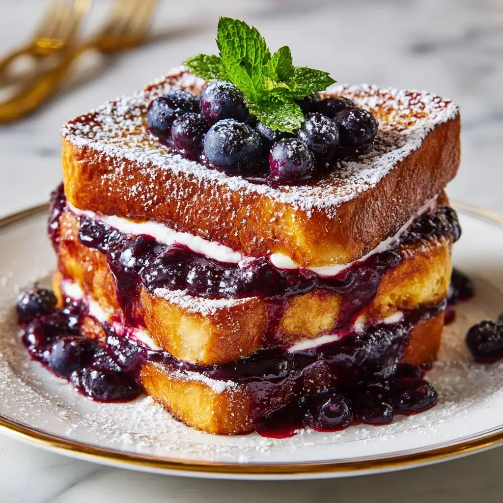 Brioche French Toast with Blueberry Compote & Crème Fraîche Recipe - Recipe Image