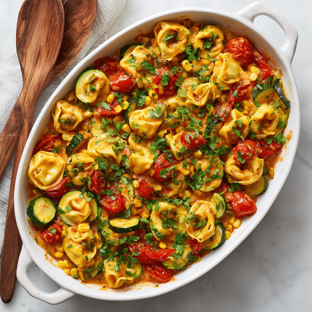 Cheese Tortellini with Summer Veggies Recipe - Recipe Image