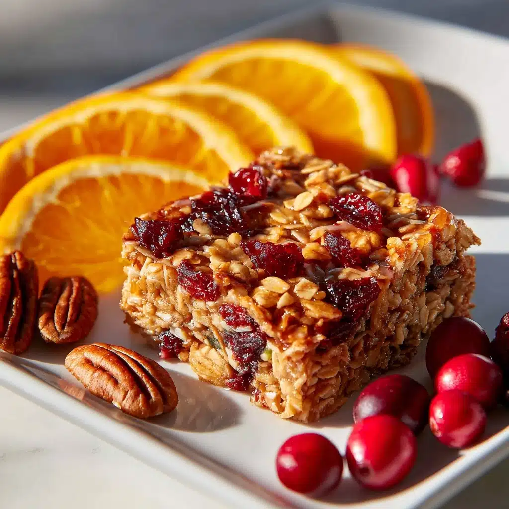 Cranberry, Orange & Pecan Oatmeal Bars Recipe - Recipe Image