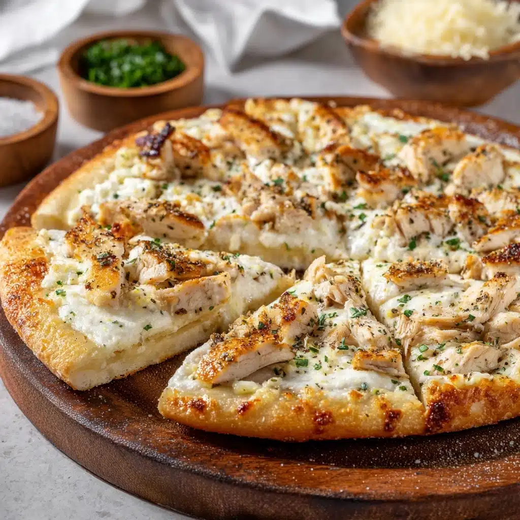Roasted Garlic, Chicken & Herb White Pizza Recipe