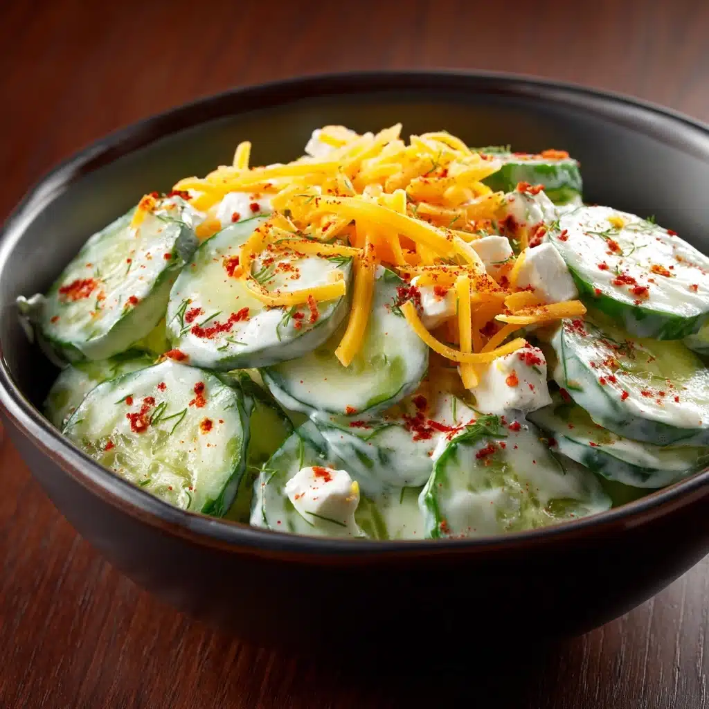 Cucumber Snack with Cheese and Savory Toppings Recipe - Recipe Image