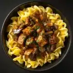 Tender Crockpot Beef Tips with Noodles Recipe