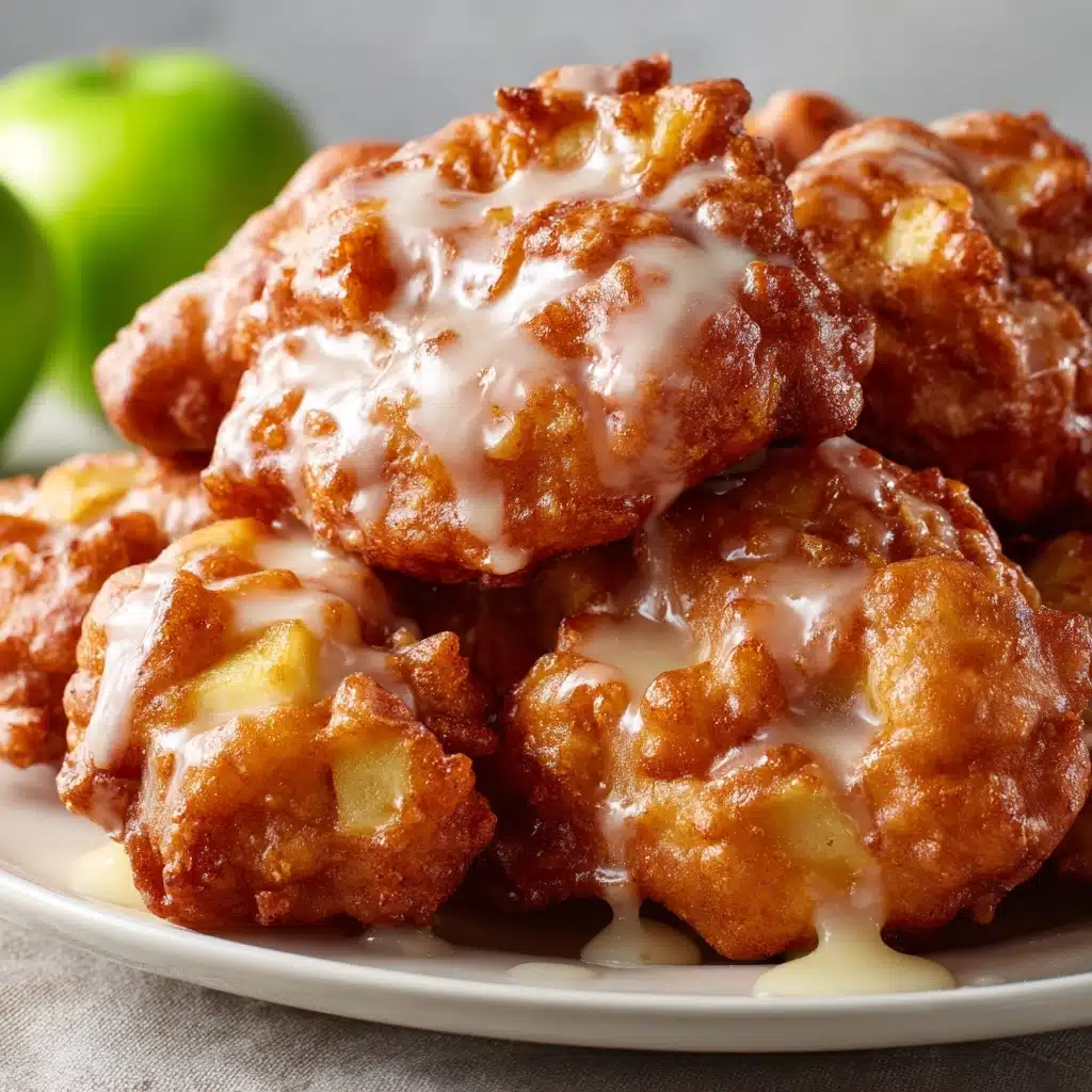 Soft Cinnamon Apple Fritters with Vanilla Glaze Recipe