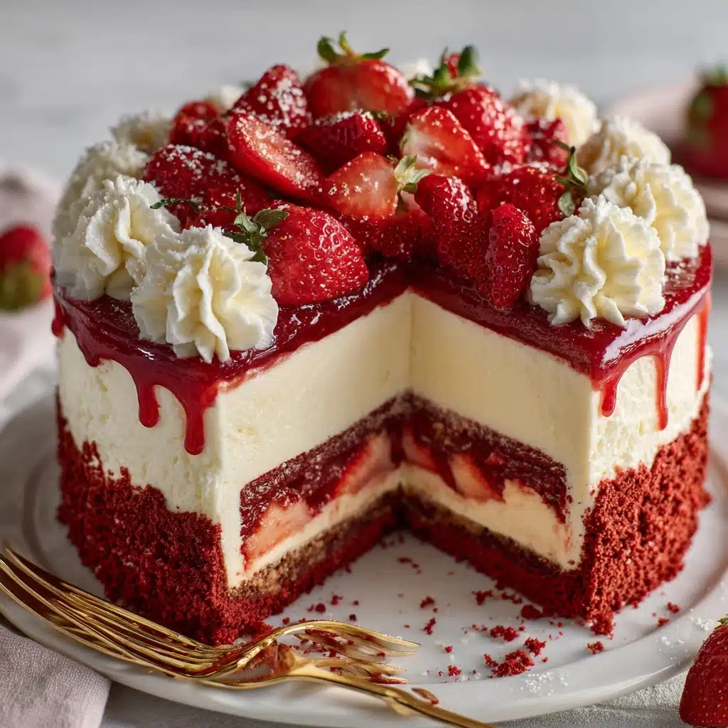 Red Velvet Strawberry Cheesecake Recipe - Recipe Image