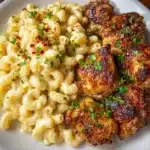 Sweet and Spicy Honey Pepper Chicken with Creamy Macaroni Cheese Recipe