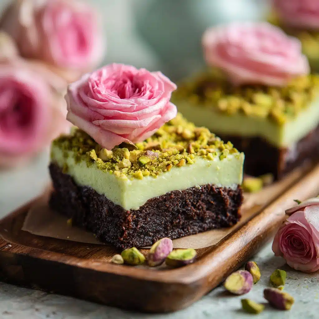 Gluten-Free Pistachio Rosewater Brownies Recipe - Recipe Image