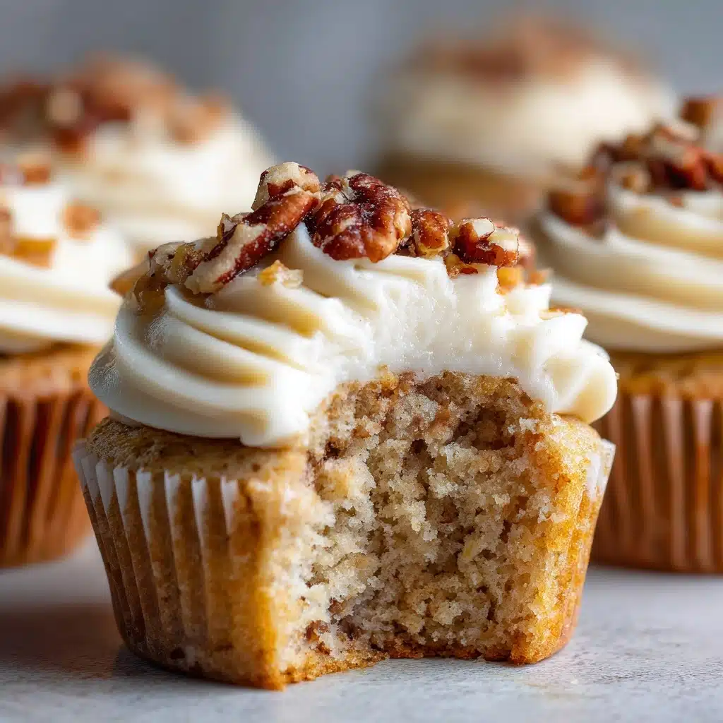 Banana Cinnamon Pecan Cupcakes with Cream Cheese Frosting Recipe - Recipe Image