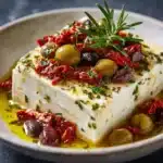 Baked Feta with Olives and Sun-Dried Tomatoes Recipe