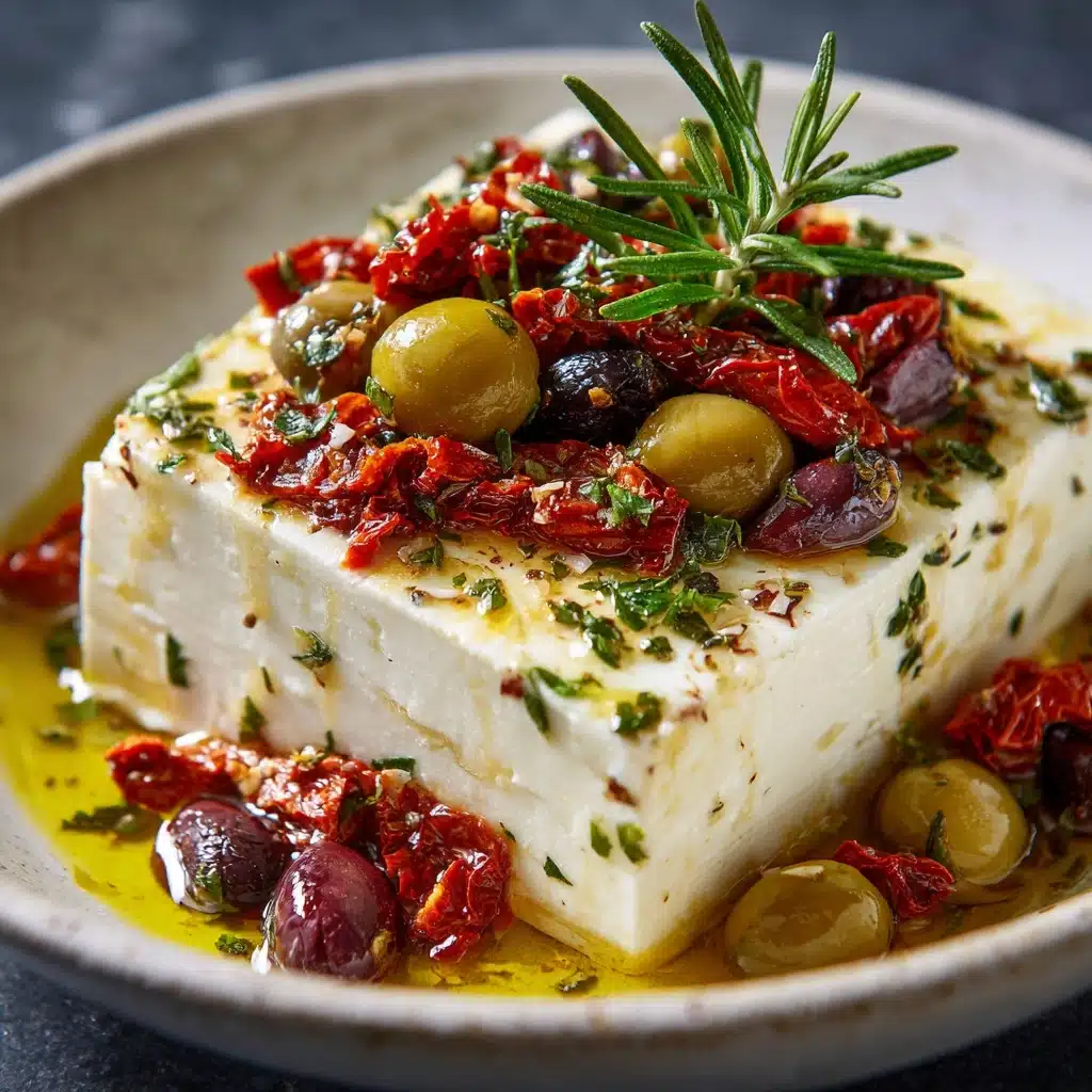 Baked Feta with Olives and Sun-Dried Tomatoes Recipe