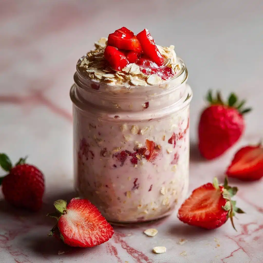 Strawberries and Cream Overnight Oats Recipe