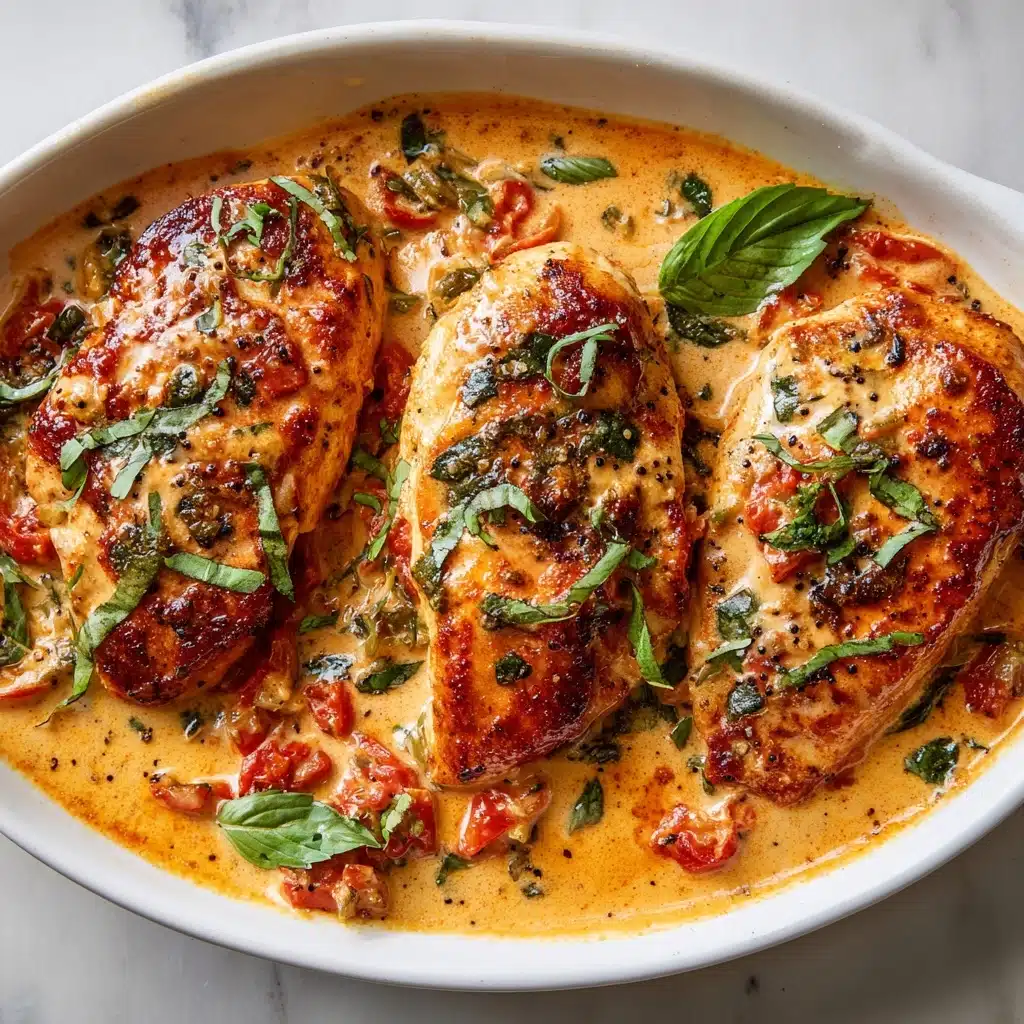 Slow Cooker Creamy Tomato Basil Chicken Recipe - Recipe Image