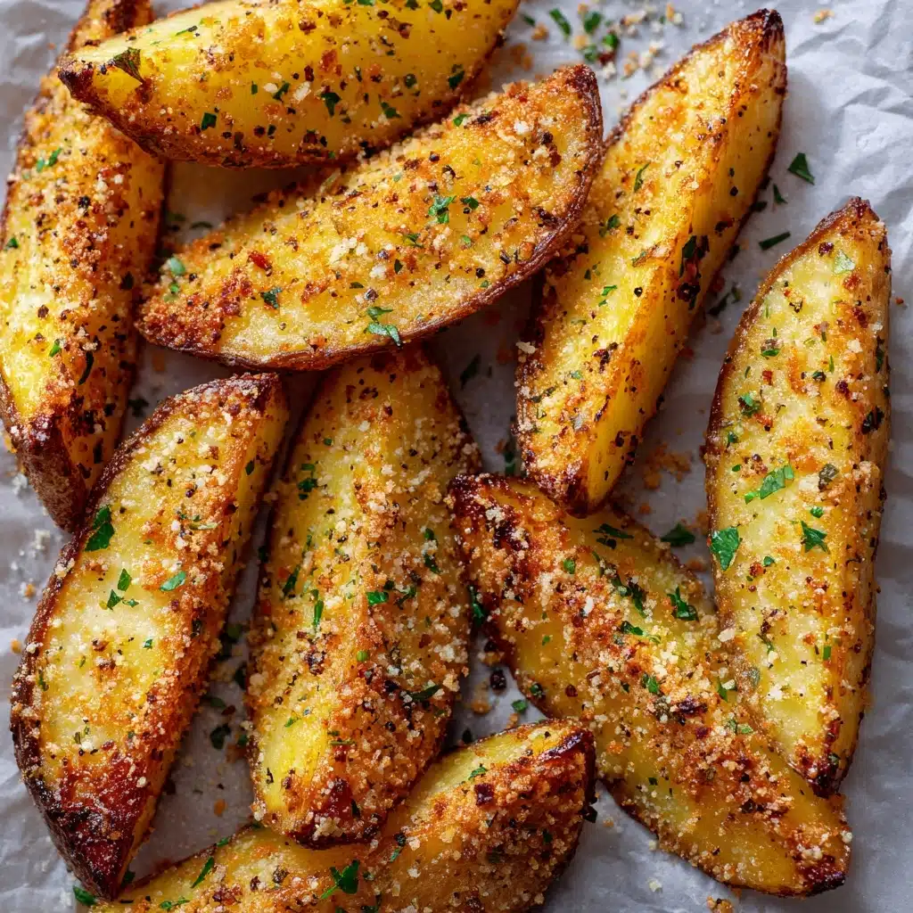 Baked Garlic Parmesan Potato Wedges Recipe