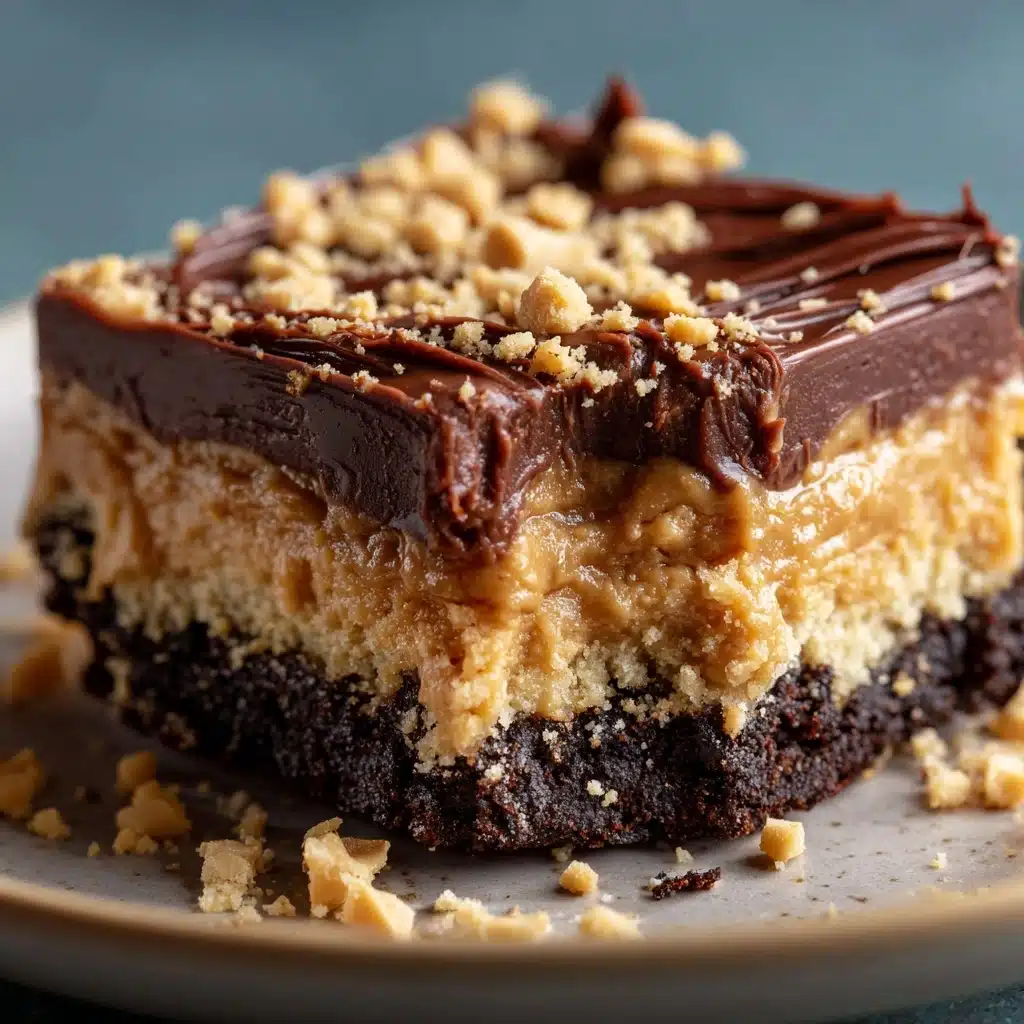 Chocolate Peanut Butter Ooey Gooey Butter Bars Recipe - Recipe Image